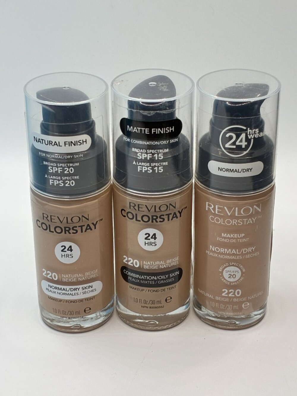 3-Pack: 220 - Natural Beige: Revlon 24 Hour Colorstay Liquid Foundation